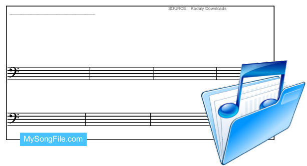 Manuscript (Bass Clef 8 lines with Bar lines)